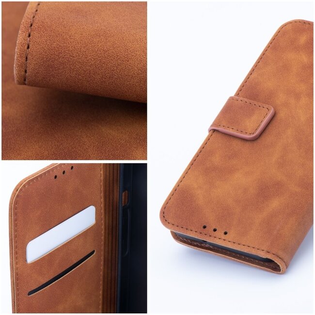Case2go - Book Case geschikt voor Xiaomi Redmi Note 13 4G / 5G - Portemonnee Hoesje - Bruin