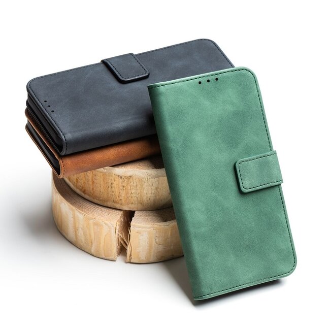 Case2go - Book Case geschikt voor Xiaomi Redmi Note 13T - Portemonnee Hoesje - Groen