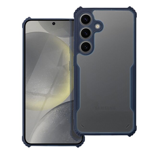 Case2go - Hoesje geschikt voor Samsung Galaxy S24 Ultra - Shockproof Back Cover - Anti Drop Case - Donker Blauw