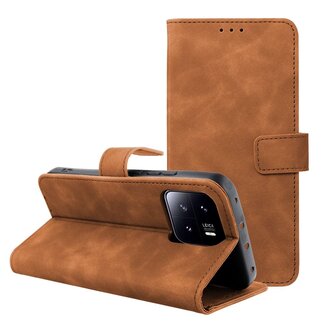 Case2go Case2go - Book Case geschikt voor Xiaomi Redmi Note 13 Pro 4G / 5G - Portemonnee Hoesje - Bruin