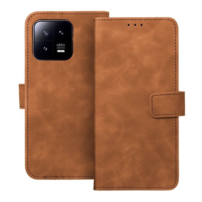 Case2go - Book Case geschikt voor Xiaomi Redmi Note 13 Pro 4G / 5G - Portemonnee Hoesje - Bruin