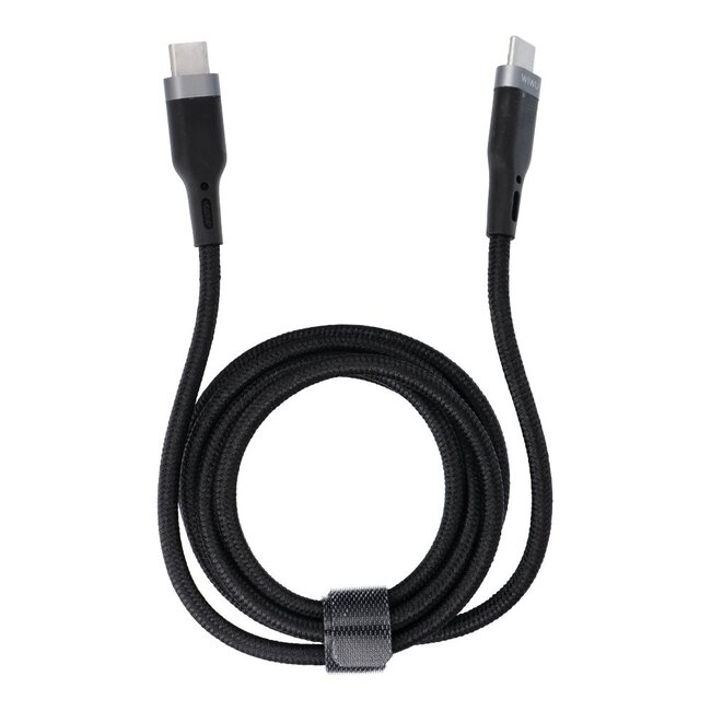 WIWU - USB-C naar USB-C kabel - USB C Snellader - Gevlochten Kabel - 1.2 meter - Zwart