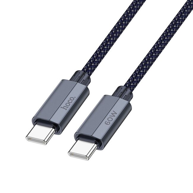 HOCO - USB-C naar USB-C kabel - Quick Charge 3.0 - 60W - 1.2 meter - Donker Blauw