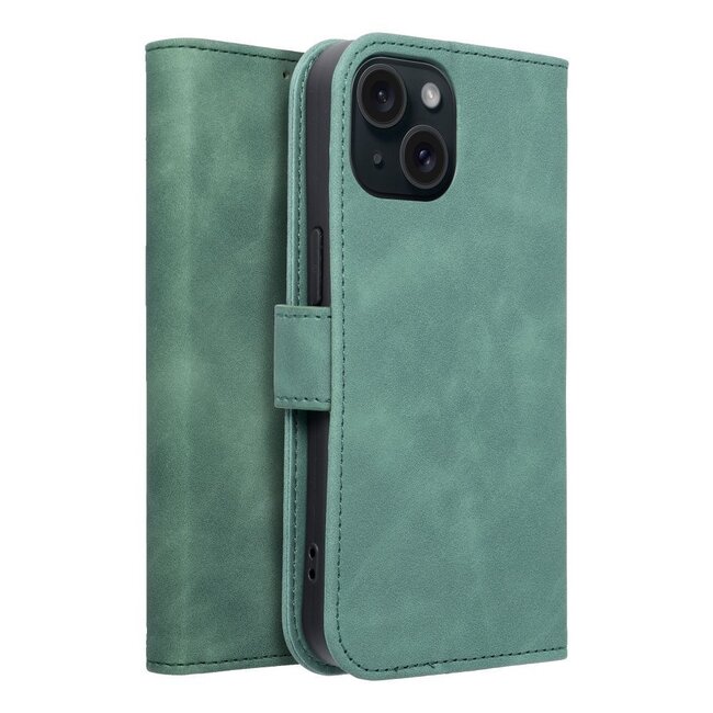 Case2go - Telefoonhoesje geschikt voor iPhone 13 Mini - Wallet Book Case - Met Magnetische Sluiting - Groen