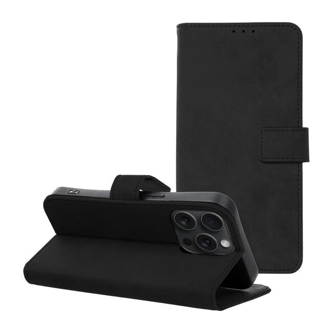 Case2go - Telefoonhoesje geschikt voor iPhone 13 Pro Max - Wallet Book Case - Met Magnetische Sluiting - Zwart