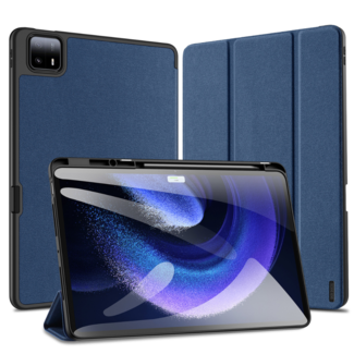 Dux Ducis Dux Ducis - Tablet hoes geschikt voor Xiaomi Pad 6S Pro - Domo Tri-fold Case - Auto Wake/Sleep functie - Met Pen Houder - Donker Blauw