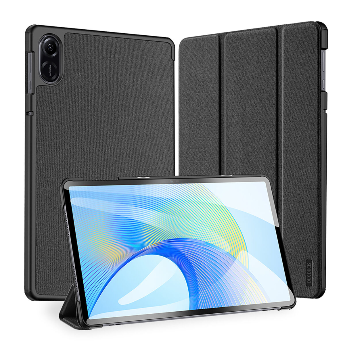 Dux Ducis - Tablet hoes geschikt voor Honor Pad 9 (2023) - Domo Tri-fold Case - Auto Wake/Sleep functie - Zwart afbeelding