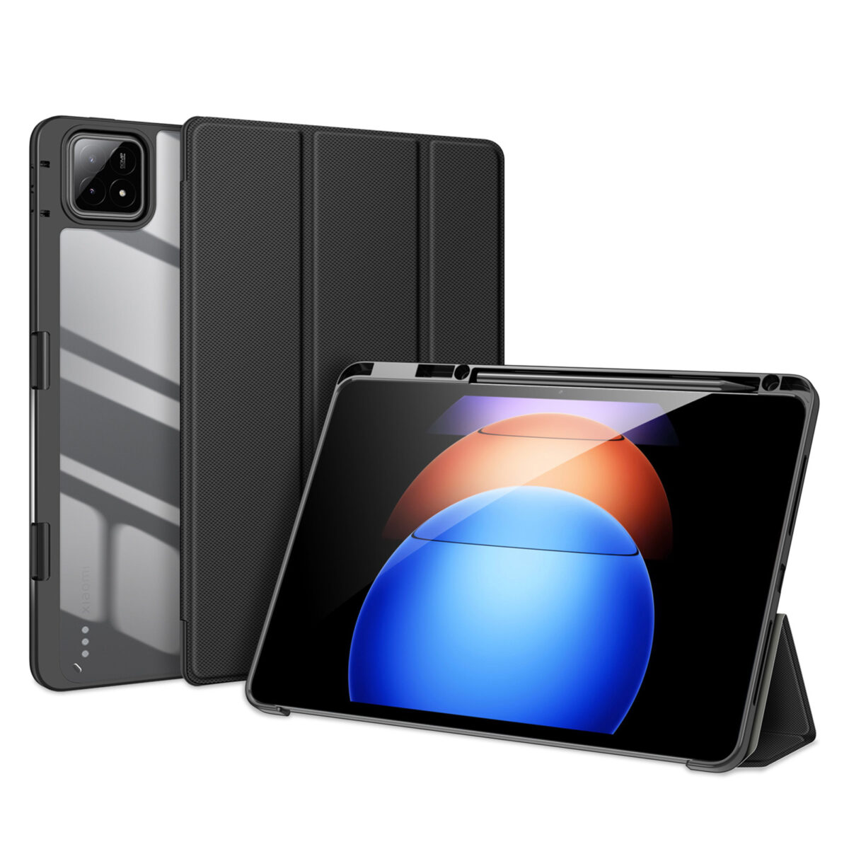 Dux Ducis - Tablet hoes geschikt voor Xiaomi Pad 6S Pro - Toby Series - Tri-Fold Book Case  - Zwart afbeelding