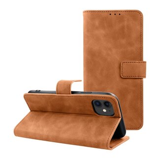 Case2go Case2go - Telefoonhoesje geschikt voor iPhone 12/12 Pro - Wallet Book Case - Met Magnetische Sluiting - Bruin