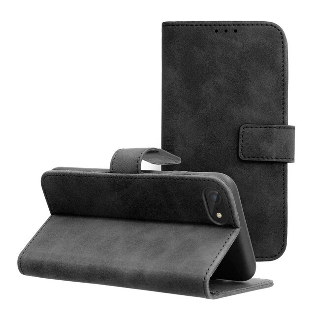Case2go - Telefoonhoesje geschikt voor iPhone 7/8/SE 2020 - Wallet Book Case - Met Magnetische Sluiting - Zwart