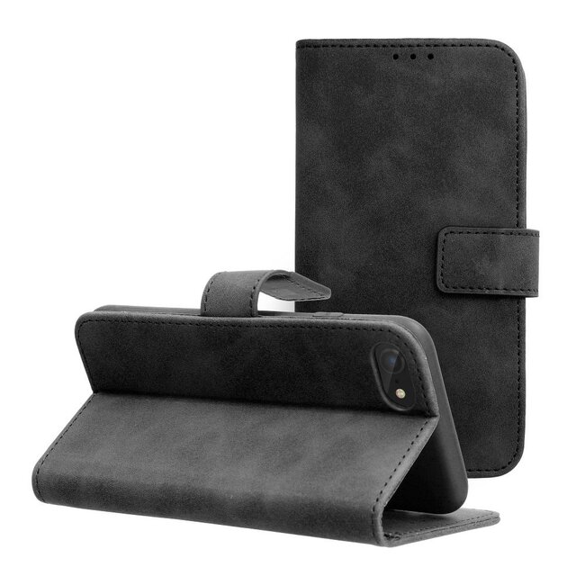 Case2go - Telefoonhoesje geschikt voor iPhone 7/8/SE 2020 - Wallet Book Case - Met Magnetische Sluiting - Zwart