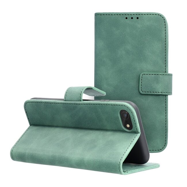 Case2go - Telefoonhoesje geschikt voor iPhone 7/8/SE 2020 - Wallet Book Case - Met Magnetische Sluiting - Groen