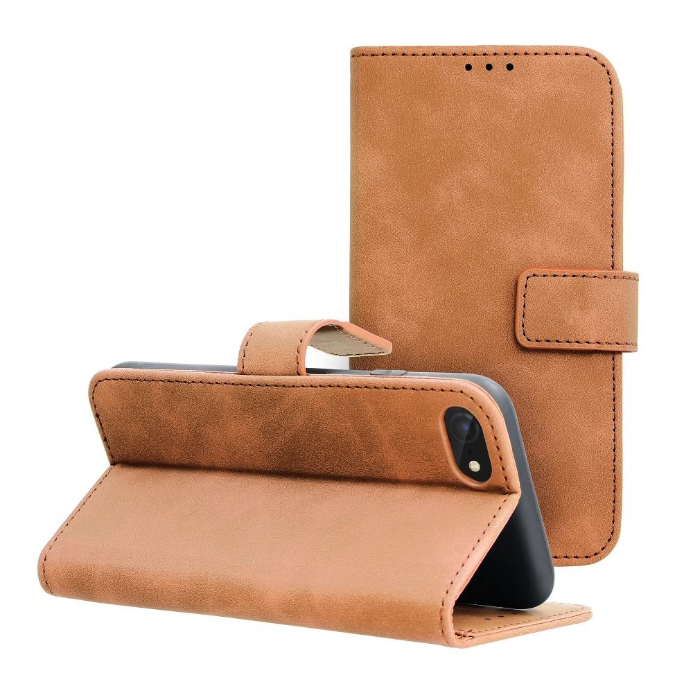 Case2go - Telefoonhoesje geschikt voor iPhone 7/8/SE 2020 - Wallet Book Case - Met Magnetische Sluiting - Bruin