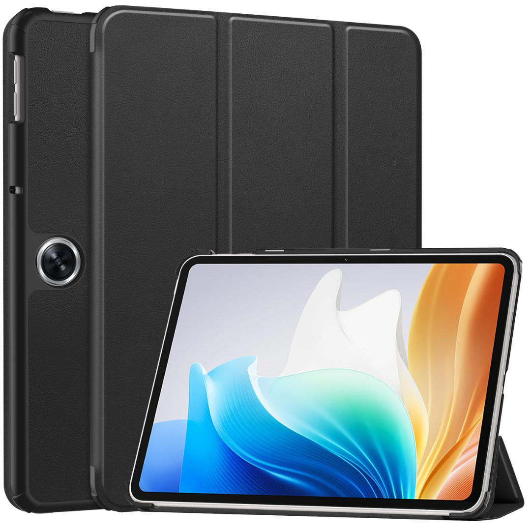 Case2go - Tablet hoes geschikt voor OnePlus Pad Go/ Oppo Pad Air2/Oppo Pad Neo - Tri-fold Case - Auto/Wake functie - Zwart afbeelding