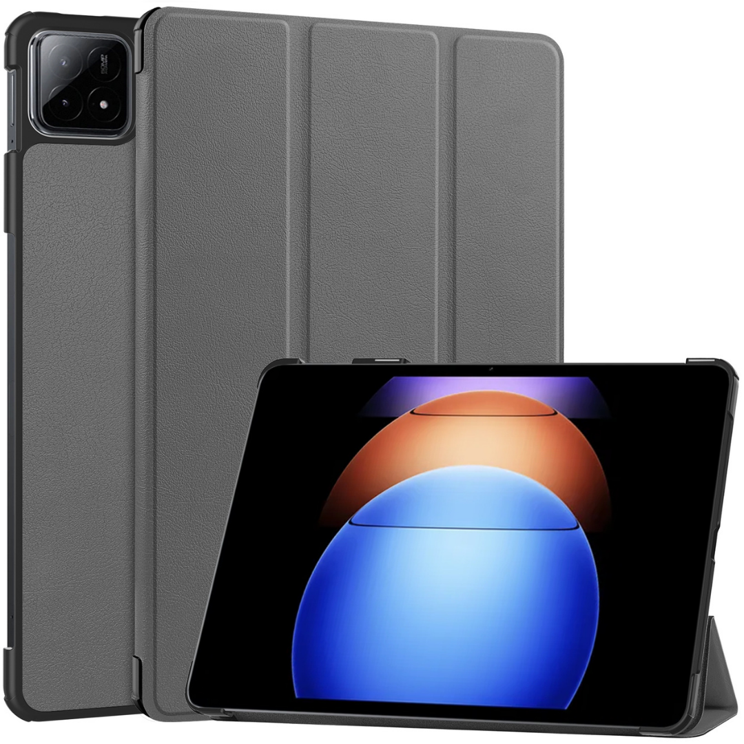 Case2go - Tablet hoes geschikt voor Xiaomi Pad 6S Pro - Tri-fold Case - Auto/Wake functie - Grijs afbeelding
