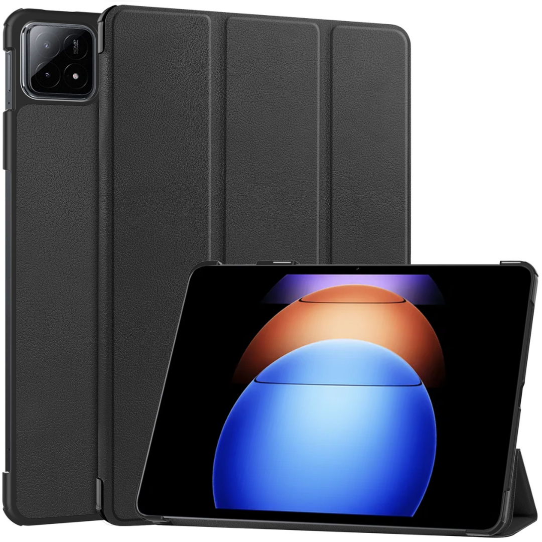 Case2go - Tablet hoes geschikt voor Xiaomi Pad 6S Pro - Tri-fold Case - Auto/Wake functie - Zwart afbeelding