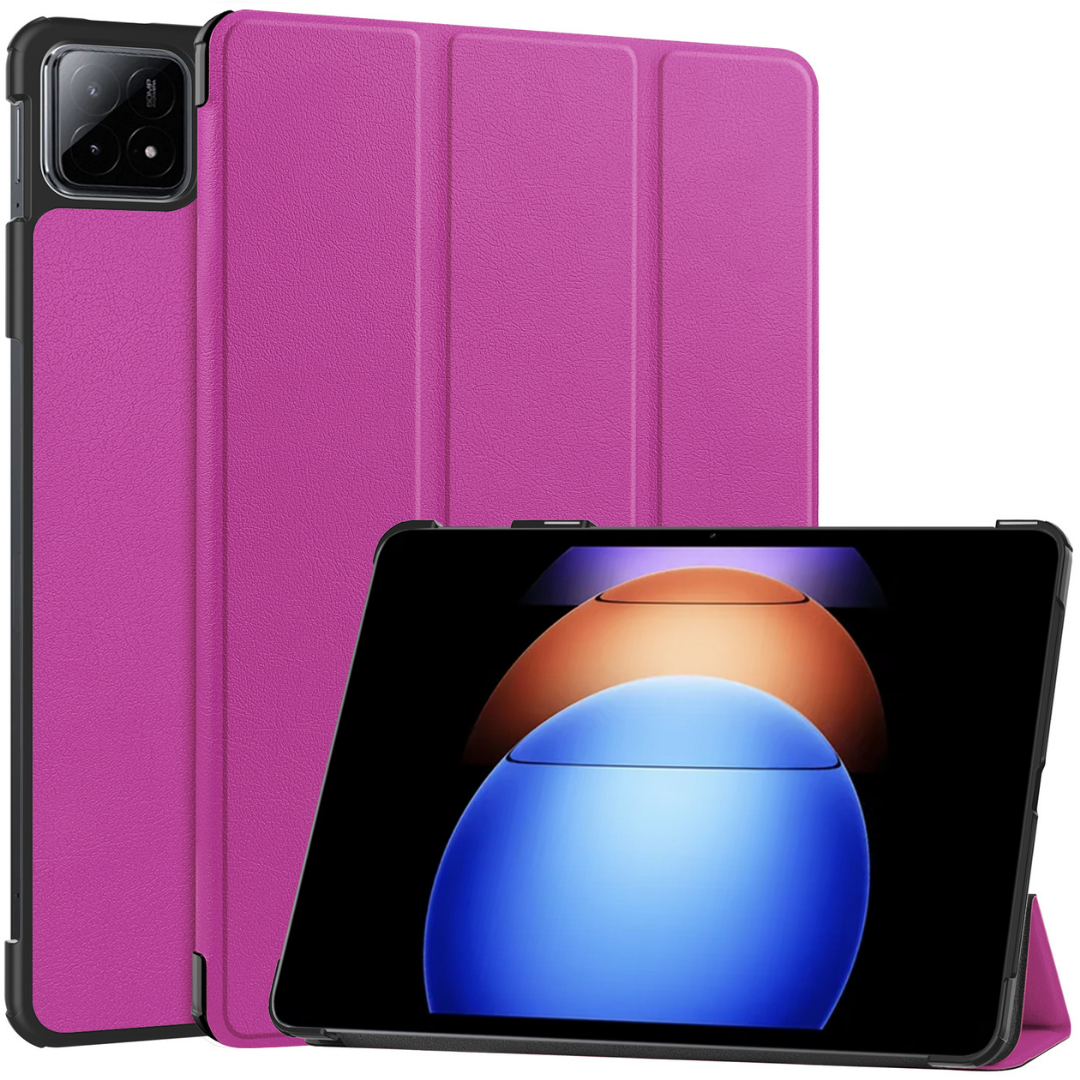 Case2go - Tablet hoes geschikt voor Xiaomi Pad 6S Pro - Tri-fold Case - Auto/Wake functie - Paars afbeelding