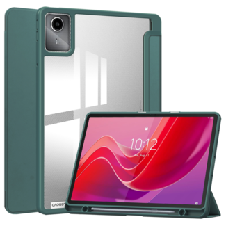 Case2go Case2go - Tablet hoes geschikt voor Lenovo Tab M11 (2024) - Acrylic Trifold case met Pencil houder - Donker Groen