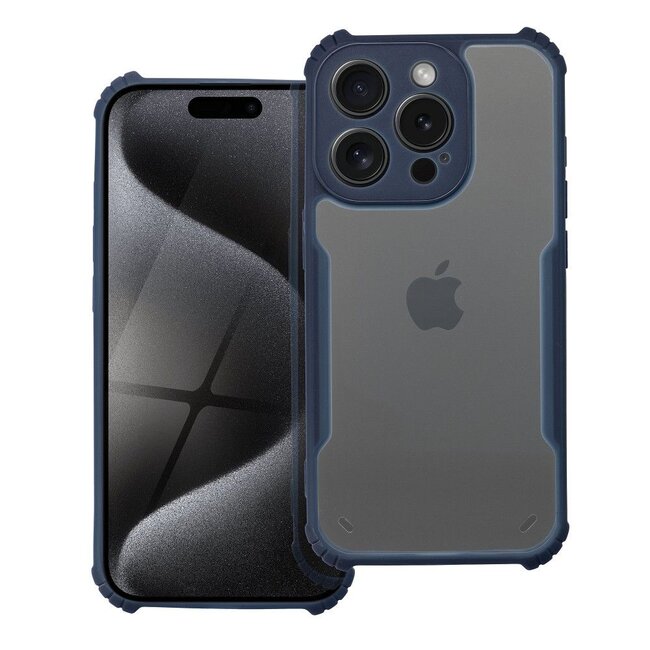 Case2go - Hoesje geschikt voor Apple iPhone 12 - Shockproof Back Cover - Anti Drop Case - Donker Blauw