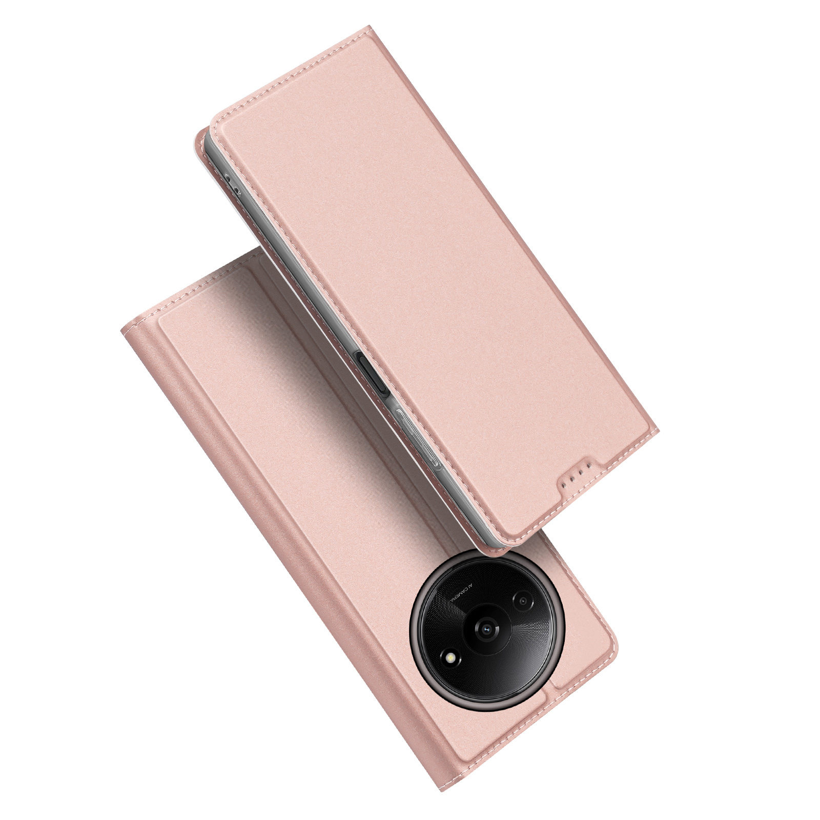 Dux Ducis - Telefoon Hoesje geschikt voor de Xiaomi Redmi A3/Redmi A3X/Poco C61 - Skin Pro Book Case - Rose Goud afbeelding