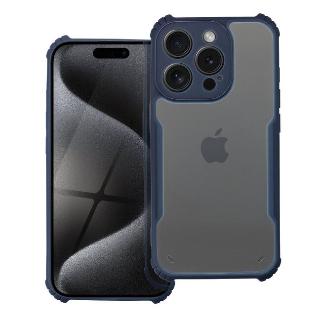 Case2go - Hoesje geschikt voor Apple iPhone 13 Pro Max - Shockproof Back Cover - Anti Drop Case - Donker Blauw