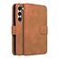 Case2go - Telefoonhoesje geschikt voor Samsung Galaxy S23 - Wallet Book Case - Met Magnetische Sluiting - Bruin
