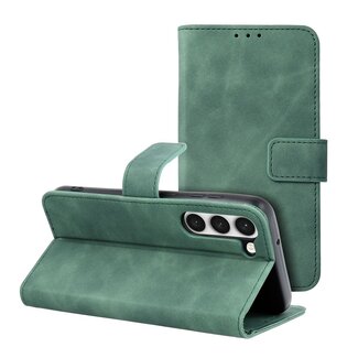 Case2go Case2go - Telefoonhoesje geschikt voor Samsung Galaxy S23 - Wallet Book Case - Met Magnetische Sluiting - Groen