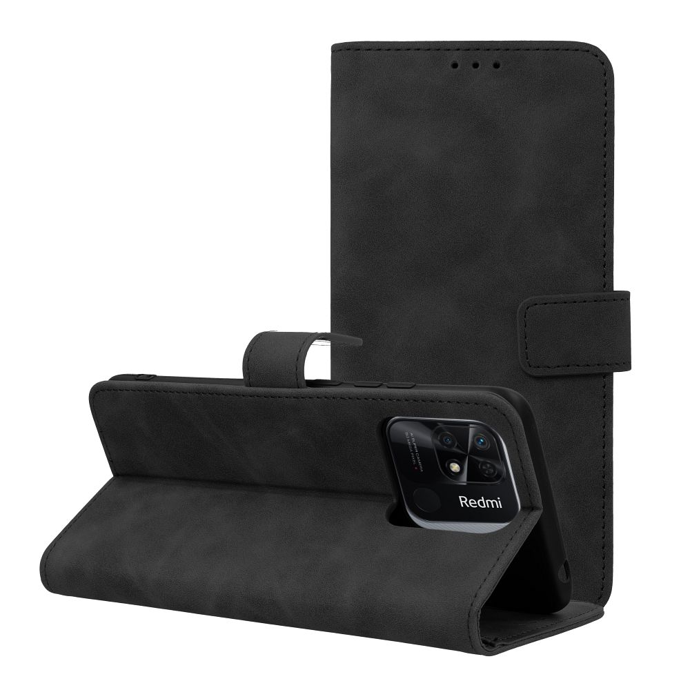 Case2go - Telefoonhoesje geschikt voor Xiaomi Redmi 12C - Wallet Book Case - Met Magnetische Sluiting - Zwart afbeelding