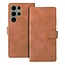 Case2go - Telefoonhoesje geschikt voor Samsung Galaxy S23 Ultra - Wallet Book Case - Met Magnetische Sluiting - Bruin