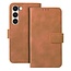 Case2go - Telefoonhoesje geschikt voor Samsung Galaxy S23 Plus - Wallet Book Case - Met Magnetische Sluiting - Bruin