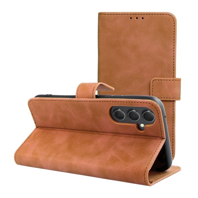Case2go - Telefoonhoesje geschikt voor Samsung Galaxy S23 FE - Wallet Book Case - Met Magnetische Sluiting - Bruin