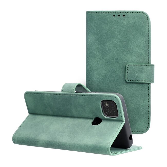 Case2go - Telefoonhoesje geschikt voor Xiaomi Redmi 9C - Wallet Book Case - Met Magnetische Sluiting - Groen