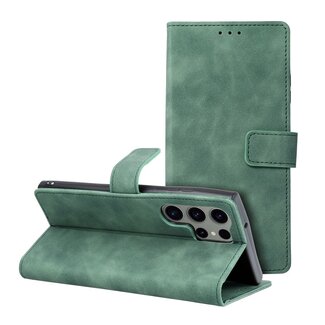 Case2go Case2go - Telefoonhoesje geschikt voor Samsung Galaxy S23 Ultra - Wallet Book Case - Met Magnetische Sluiting - Groen