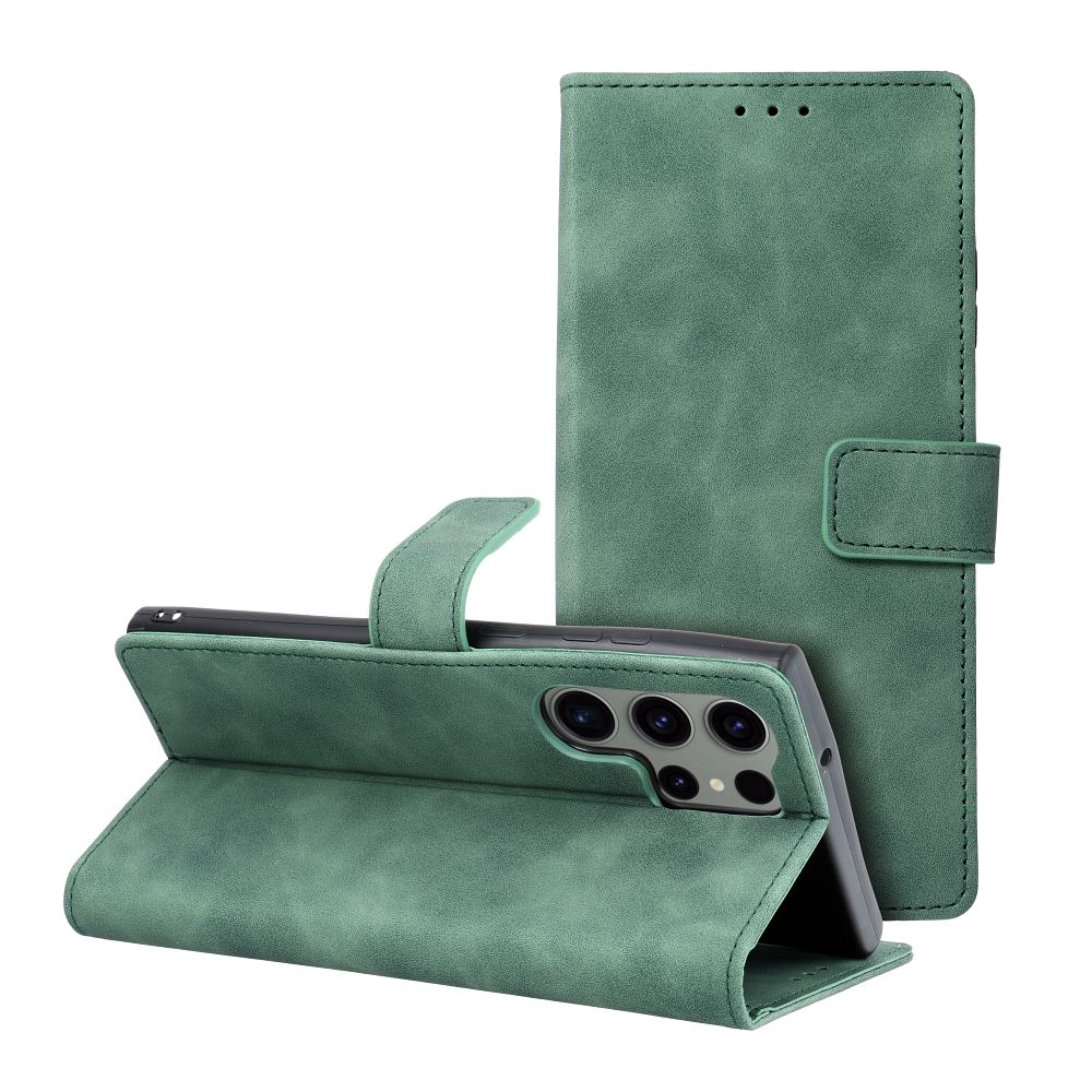 Case2go - Telefoonhoesje geschikt voor Samsung Galaxy S23 Ultra - Wallet Book Case - Met Magnetische Sluiting - Groen afbeelding