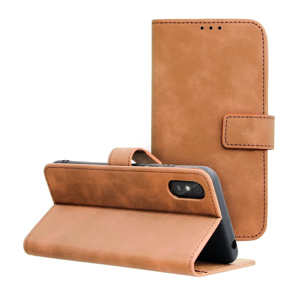Case2go - Telefoonhoesje geschikt voor Xiaomi Redmi 9A - Wallet Book Case - Met Magnetische Sluiting - Bruin afbeelding