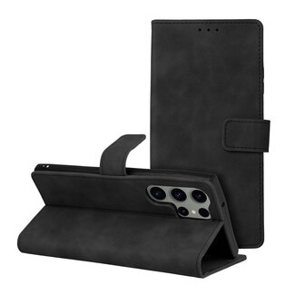 Case2go Case2go - Telefoonhoesje geschikt voor Samsung Galaxy S23 Ultra - Wallet Book Case - Met Magnetische Sluiting - Zwart