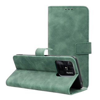 Case2go Case2go - Telefoonhoesje geschikt voor Xiaomi Redmi 12C - Wallet Book Case - Met Magnetische Sluiting - Groen