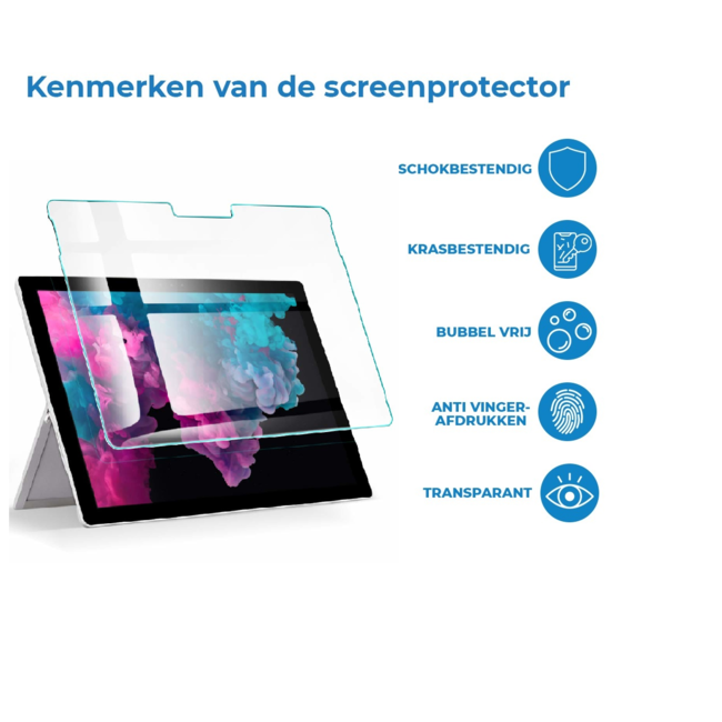 Screenprotector geschikt voor Microsoft Surface Pro 10 - Tempered Glass - Gehard Glas - Transparant