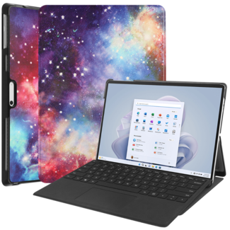 Case2go Case2go - Hoes geschikt voor Microsoft Surface Pro 10 - 13 inch Cover - Book Case met Stand Functie - Galaxy