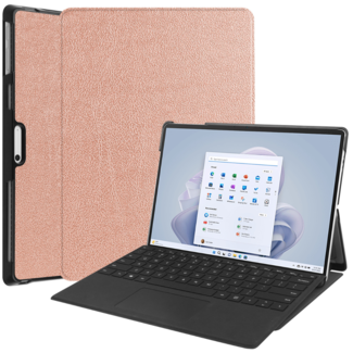 Case2go Case2go - Hoes geschikt voor Microsoft Surface Pro 10 - 13 inch Cover - Book Case met Stand Functie - Rose Goud