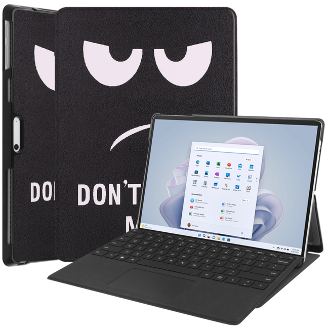 Case2go - Hoes geschikt voor Microsoft Surface Pro 10 - 13 inch Cover - Book Case met Stand Functie - Dont Touch Me