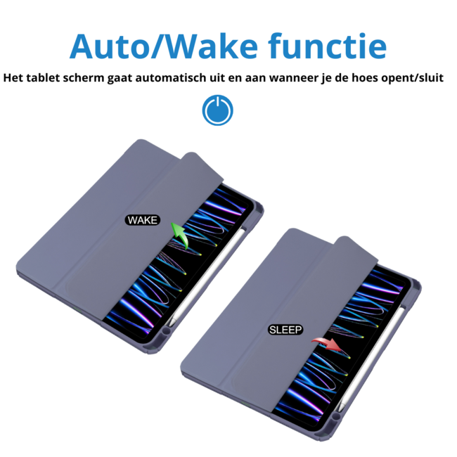 Case2go - Tablet hoes geschikt voor Apple iPad Pro 11 (2025) / Apple iPad Pro 11 (2024) - Acrylic Trifold case met Pencil houder - 11 Inch - Donker Paars