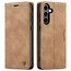 Caseme - Telefoonhoesje geschikt voor Samsung Galaxy S24 - Wallet Book Case - Met Magnetische Sluiting - Licht Bruin