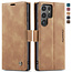 Caseme - Telefoonhoesje geschikt voor Samsung Galaxy S24 Ultra - Wallet Book Case - Met Magnetische Sluiting - Licht Bruin