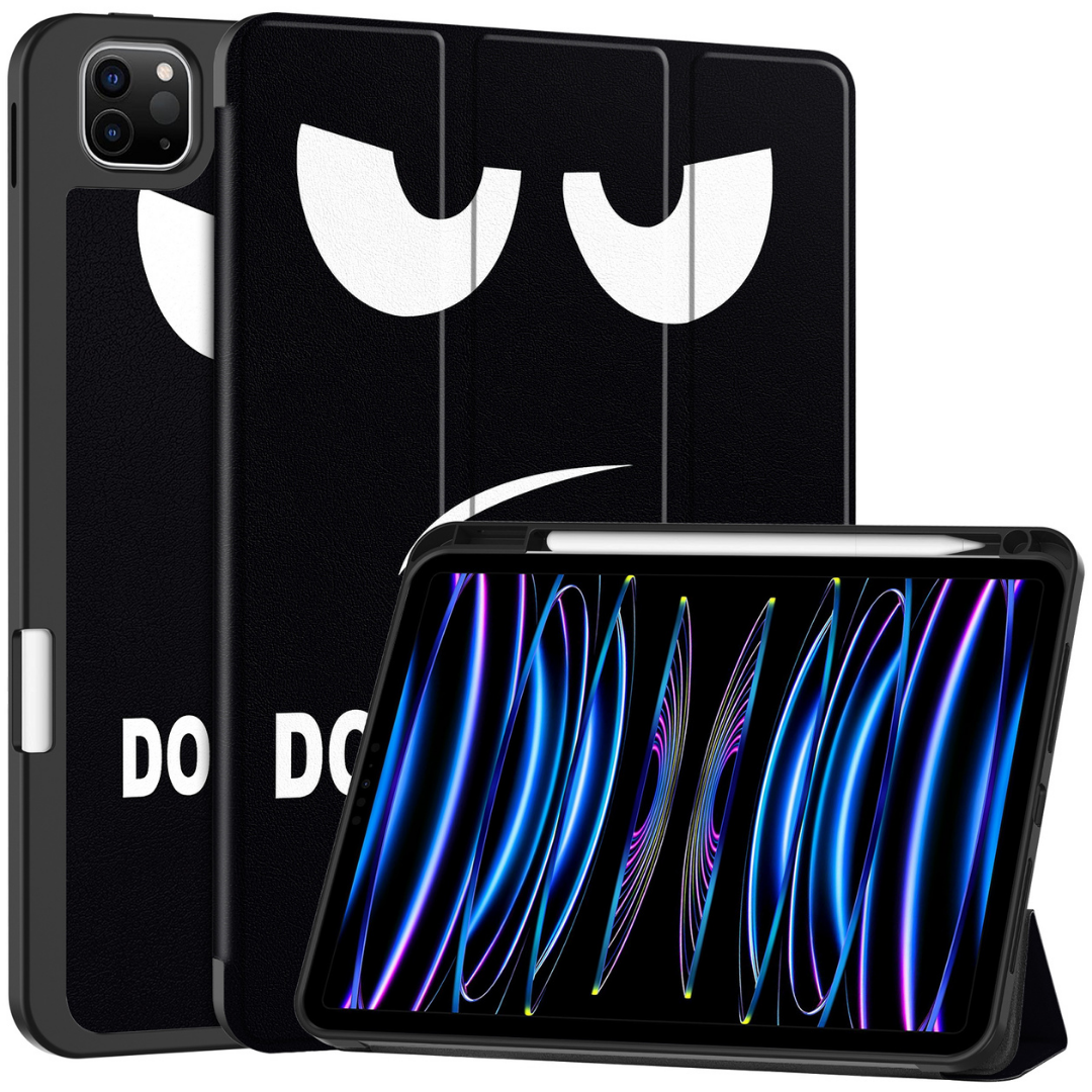 Case2go - Tablet hoes geschikt voor Apple iPad Pro 11 (2024) - Tri-fold Case - Met Pencilhouder - Don't Touch Me afbeelding