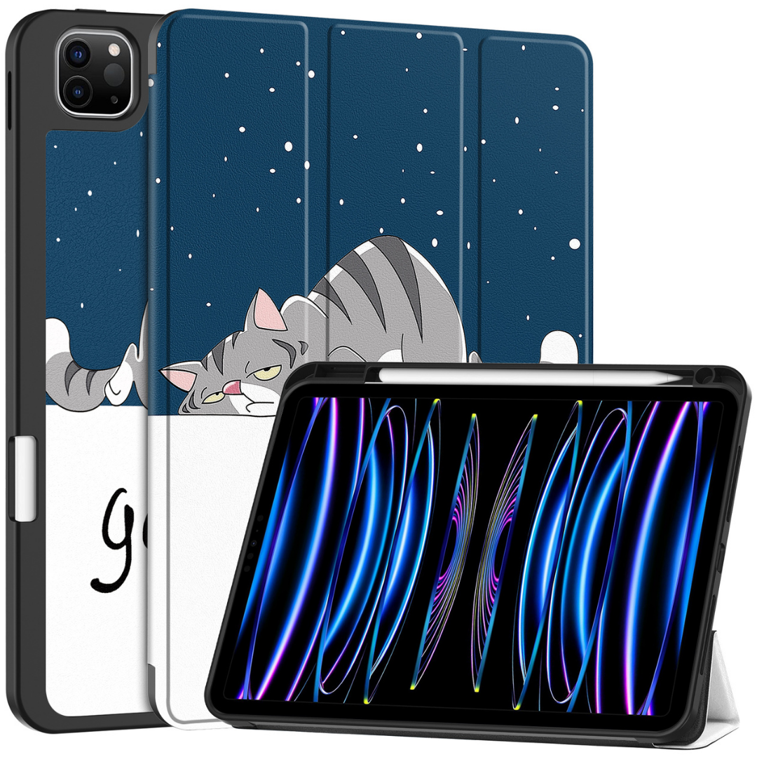 Case2go - Tablet hoes geschikt voor Apple iPad Pro 11 (2024) - Tri-fold Case - Met Pencilhouder - Good Night afbeelding