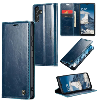CaseMe CaseMe - Telefoonhoesje geschikt voor Samsung Galaxy A35 5G - Flip Wallet Case - Magneetsluiting - Donker Blauw