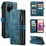 CaseMe - Telefoonhoesje geschikt voor Xiaomi Redmi Note 10 / 10s - Wallet Book Case met ritssluiting - Magneetsluiting - Blauw