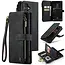 CaseMe - Hoesje geschikt voor Samsung Galaxy S24 - Vintage Wallet Book Case Ritssluiting - Met Magneetsluiting - Zwart