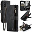CaseMe - Hoesje geschikt voor Samsung Galaxy S24 Ultra - Vintage Wallet Book Case Ritssluiting - Met Magneetsluiting - Zwart